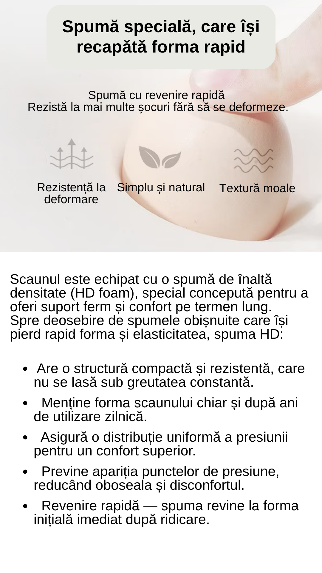 Scaun birou, directorial, material piele PU HD, suport ergonomic pentru cap si gat, functie de leganare, cotiere moi si confortabile, roti din cauciuc poliuretanic, greutate maxima 130kg